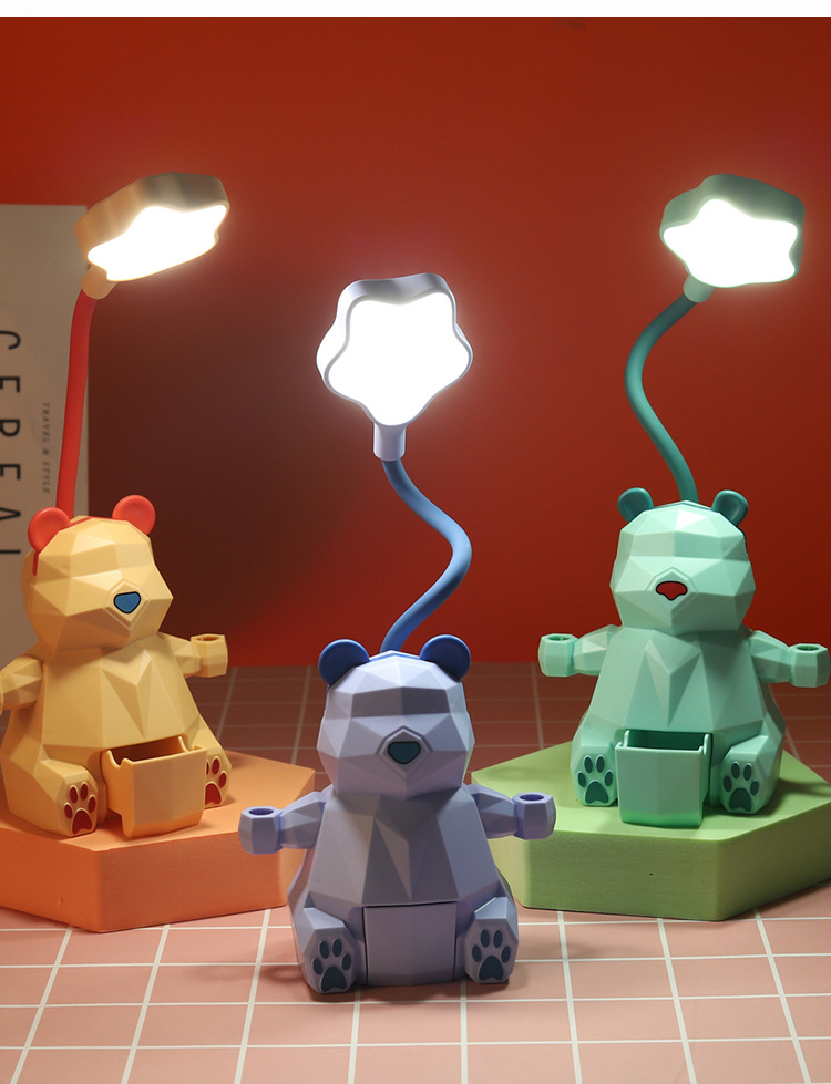 收纳台灯学生阅读灯卡通led护眼学习灯卧室折叠充电小台灯带手机支架详情20