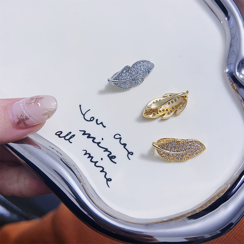 18K真金镶锆8字扣枫叶扣圆形扣手工diy毛衣链手链项链配件连接扣详情5