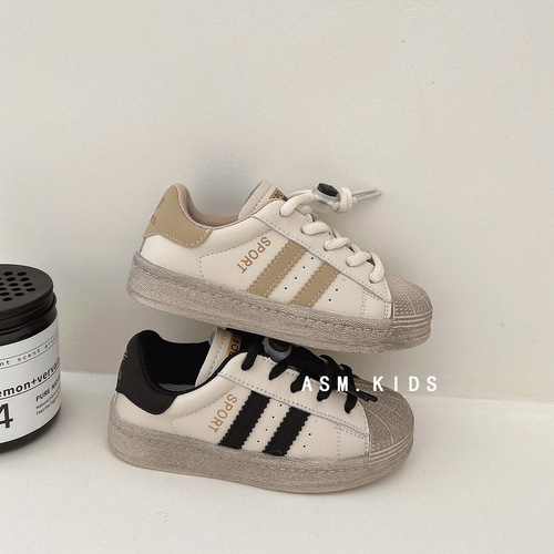 夏萌童鞋2022秋季新款男女童拼色软底板鞋儿童便捷侧魔术贴休闲鞋详情20