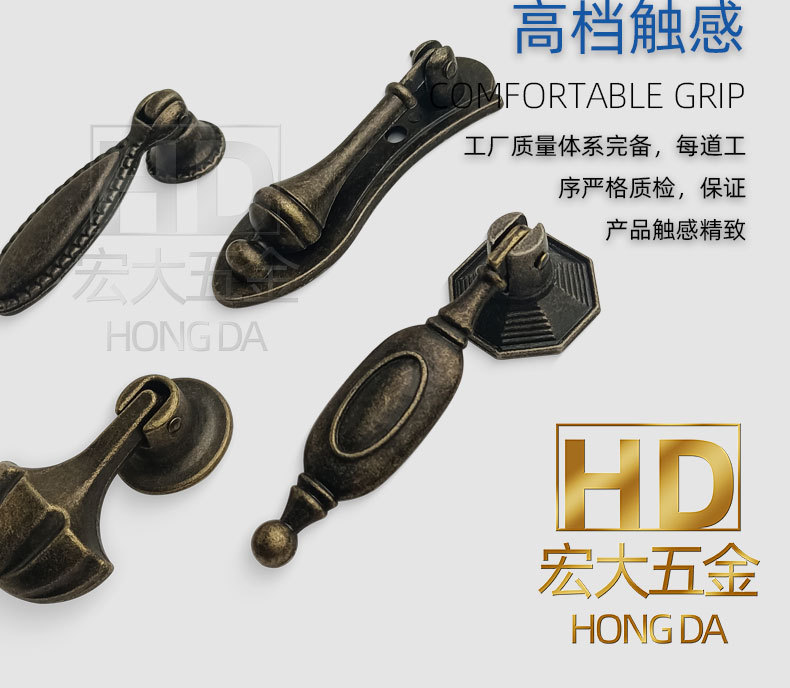 复古衣柜橱柜鞋柜斗柜门把手青古铜做旧欧式仿古单孔抽屉拉手详情8