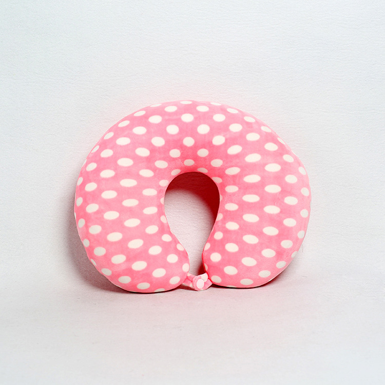 Dot Elastic fabric neck pillow, travel car office foam particle cartoon neck pillow, neck guard plush neck pillow pic 4