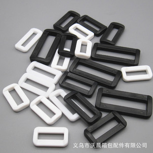 厂家直销5CM车缝口字扣  塑料黑色车缝方扣 两档扣 车线塑料扣详情5