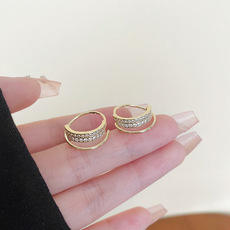 925银针三对装几何形超闪锆石耳钉套装轻奢气质一周养耳耳饰批发详情7