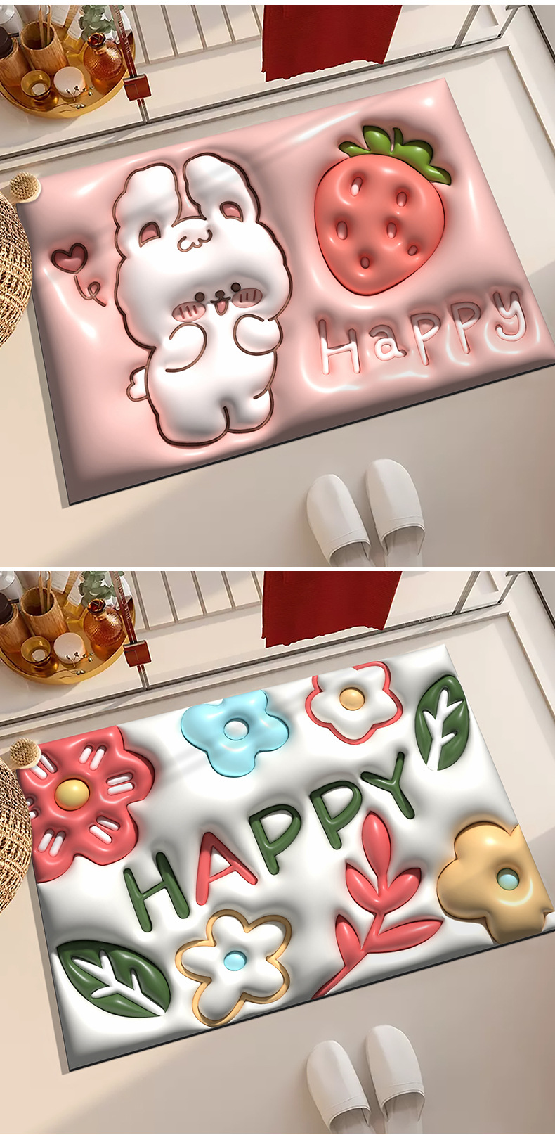 纳帕皮地垫防滑裸眼3D立体浴室脚垫厕所进门垫卧室客厅硅藻泥地毯详情11