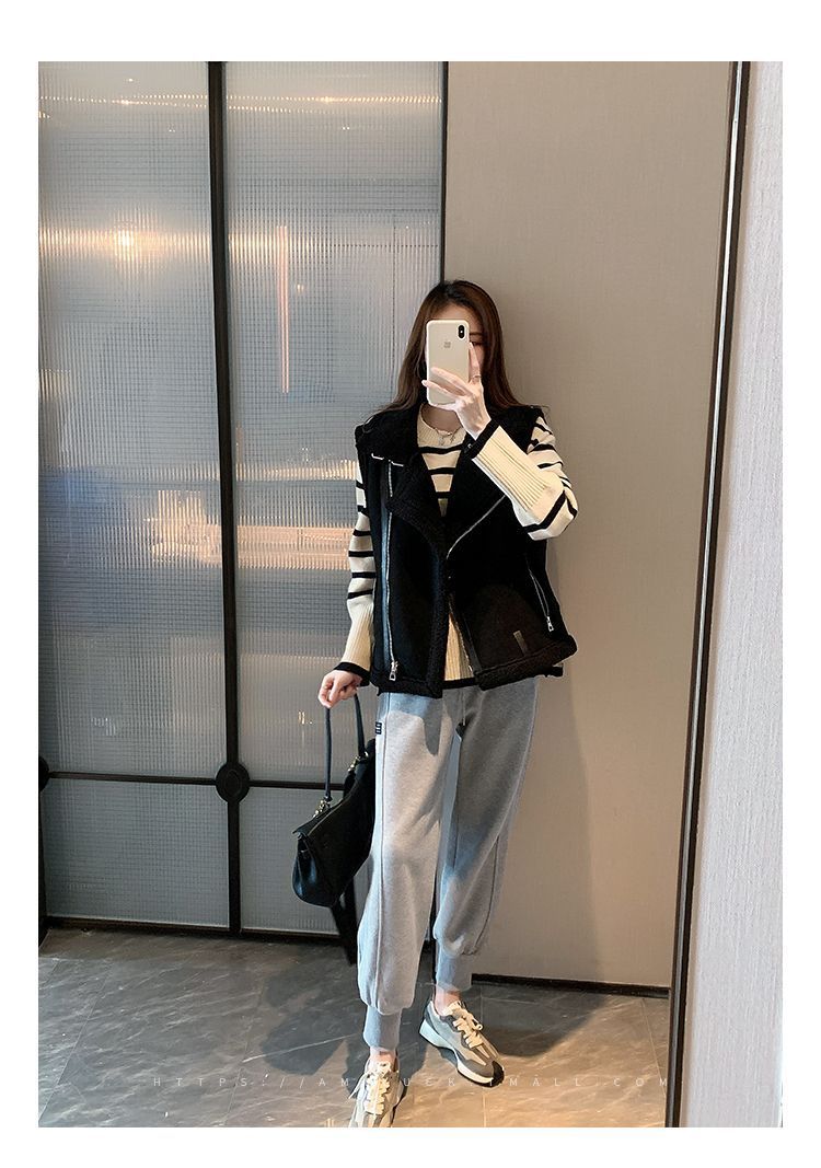 外搭叠穿小马甲女百搭外穿新款洋气今年流行马夹羊羔毛皮毛一体潮详情19