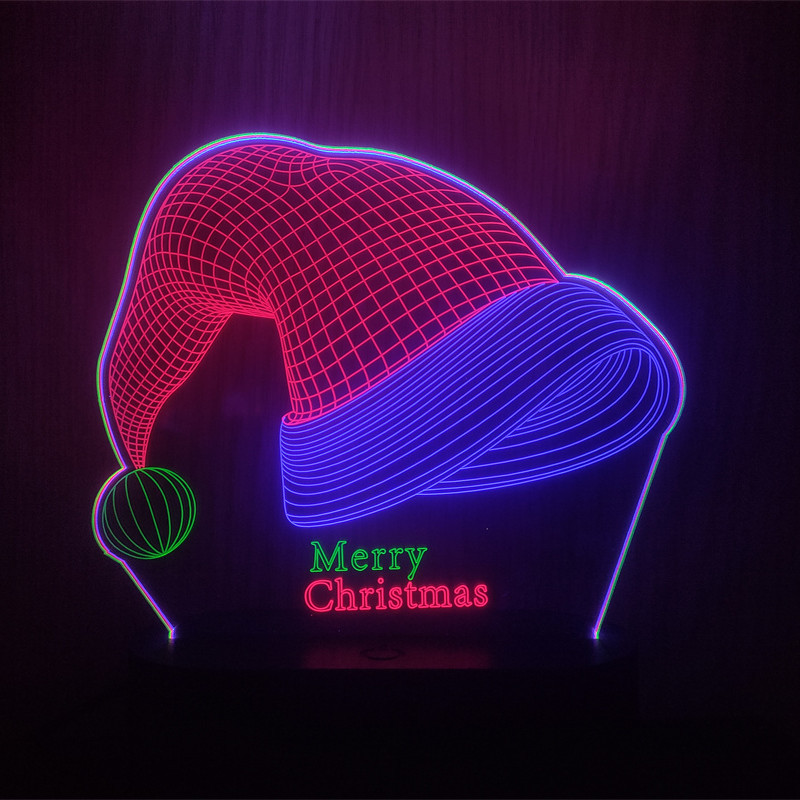 曦骉跨境货源圣诞系列led小夜灯3D立体音乐床头氛围礼品台灯厂家详情9