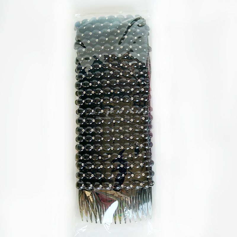 插梳 彩色珍珠发卡 带钻发夹 七彩插梳 1元店饰 头饰批发详情5