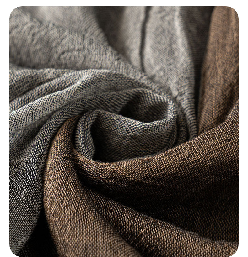 秋冬简约纯棉围巾男士棉麻高级感文艺ing风沙漠披肩跨境批发详情21