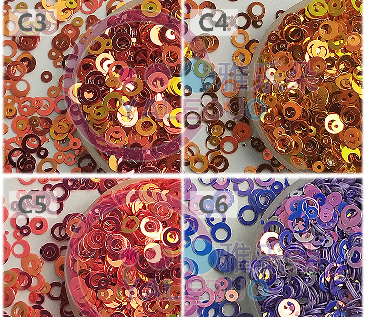 Golden Light 5mm mother-and-child circle PVC sequined luggage, nail art notebook, interlayer, cross-border e-commerce crystal filling pic 6