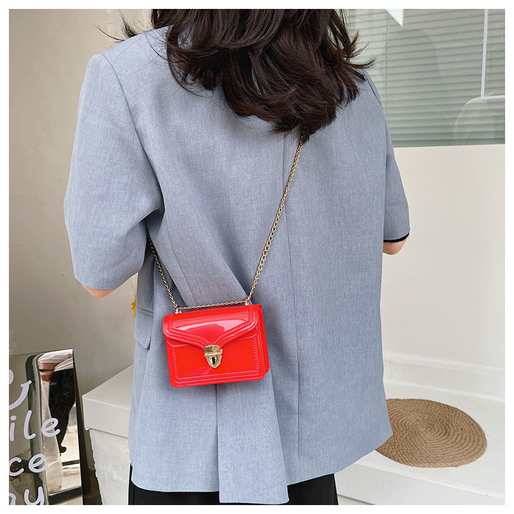 2021夏季新款PVC果冻包mini时尚花边小方包化妆包单肩斜挎ins女包详情19