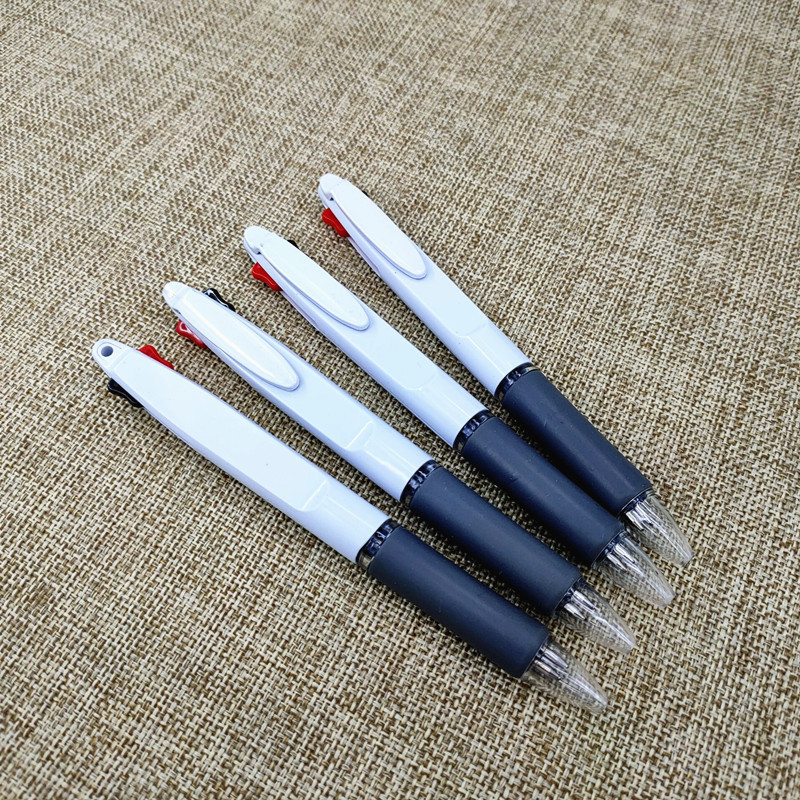 Wholesale four-piece set of dual-purpose oil pens, black and red ballpoint pens, smooth writing, black and red pen refills pic 2