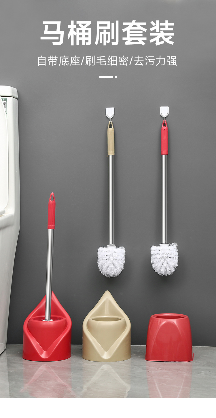 Toilet cleaning brush, silicone long-handled toilet brush, bathroom toilet cleaning brush, no blind spot toilet brush set pic 1