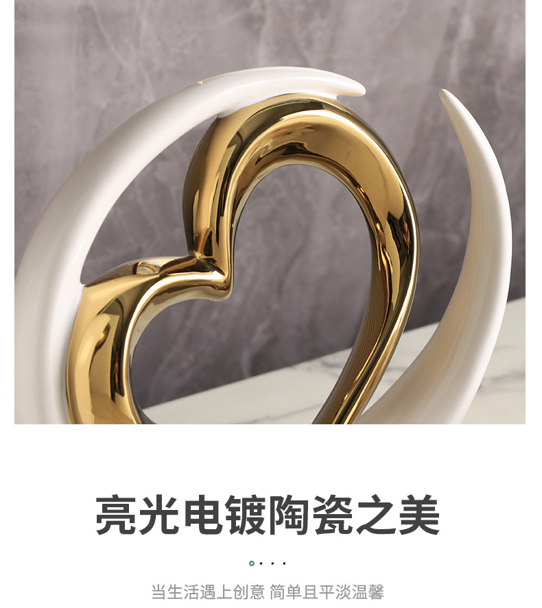 2025 New high-end heart-shaped creative decorative items for home living rooms, entrance halls, wine cabinets, decorative ceramics, modern TV cabinets, craft decorations, new Chinese-style good items, home decorative items, artworks pic 7
