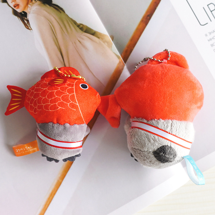 Japanese-style positive energy koi and penguin plush dolls, small pendants, bags, pendants, dolls, keychains, toy dolls pic 8