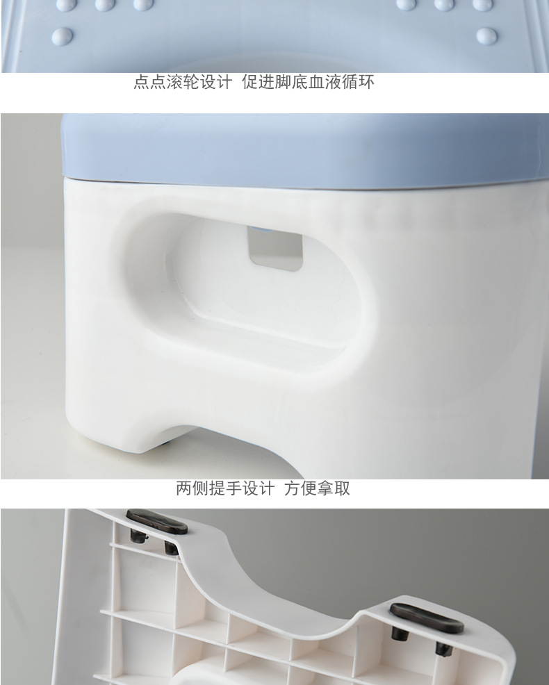 Household folding toilet footrest, children and adults, toilet seat stool, footrest, plastic thickened anti-slip footrest pic 12