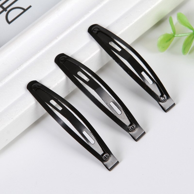 Wholesale of 12 Korean-style black BB clips, lacquered black bangs hair clips, 2-yuan street stall supply pic 2