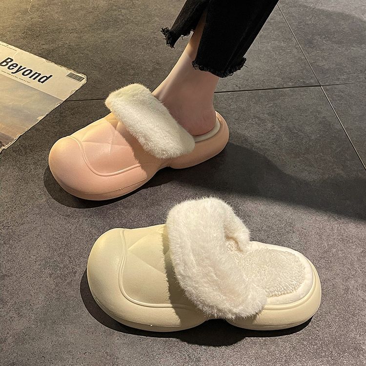 软底包头棉拖鞋女外穿2023年秋季新款踩屎感厚底可爱保暖拖鞋批发详情3