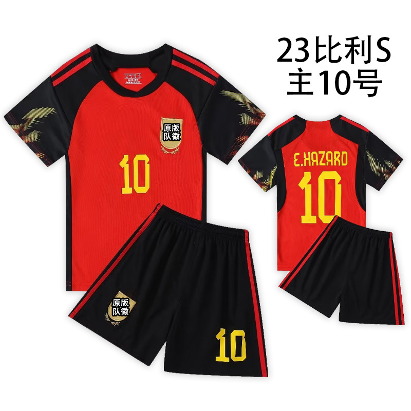 新款世界杯儿童短袖足球服套装幼儿比赛训练运动速干10号球衣印号详情7