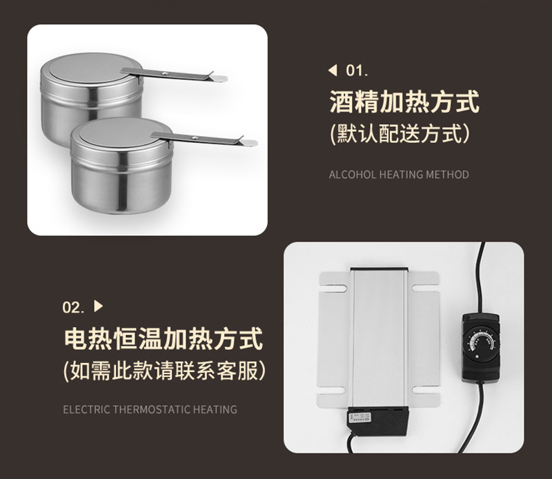 加厚不锈钢翻盖自助餐炉跨境圆形全翻盖酒店餐厅用布菲炉保温炉详情2