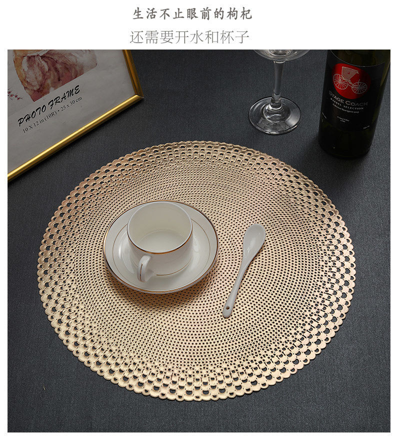 烫金珍珠贝壳隔热垫家用欧式餐垫餐桌垫防烫隔热西餐垫详情10