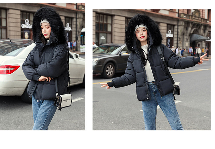 New winter cotton-padded jacket, thickened cotton-padded jacket, down cotton-padded jacket for women, short Korean-style fitted hooded bread jacket pic 19
