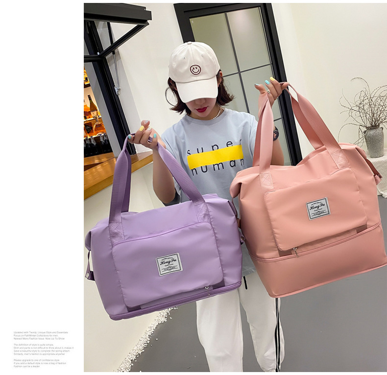 Wholesale dry and wet separation sports hand-held shoulder bags, yoga and fitness bags, folding and storage large-capacity travel bags, LOGO pic 60