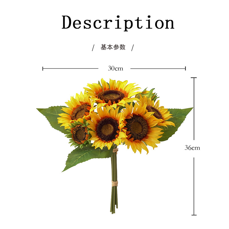 Artificial flowers, artificial lawns, artificial trees, creative high-end sunflowers, sunflower bouquets, artificial flowers for home decoration, salbutted chrysanthemums, artificial flowers, dance props, artificial flowers, artificial lawns, artificial trees pic 6