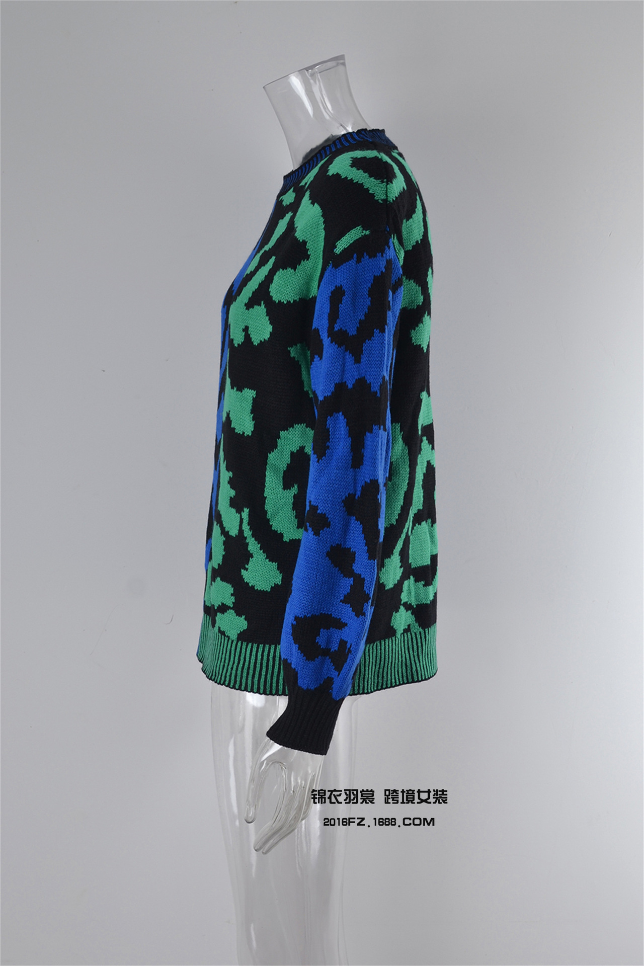 2025 primavera nuevo estilo europeo y americano de comercio exterior estilo de explosión amazon suéter leopardo patchwork mezcla jersey jersey jersey pic 22