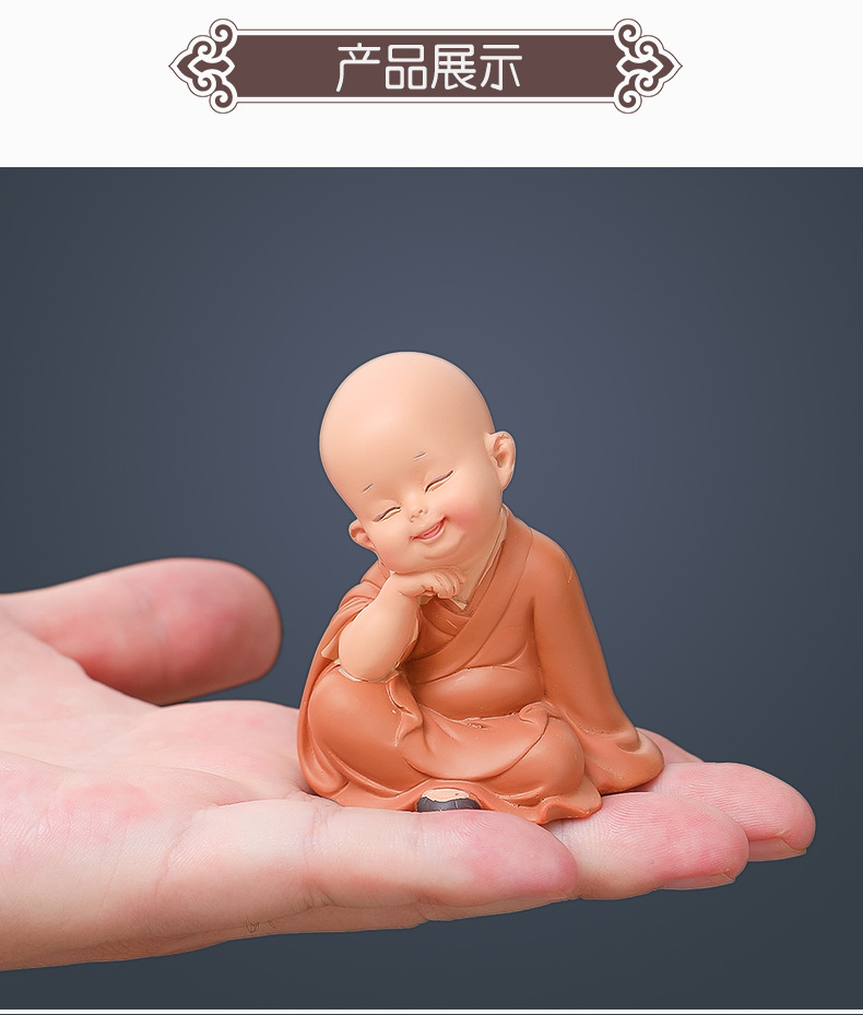 Little Monk decorative items, home creativity, high-end feel, niche resin handicrafts, new office desktop decorations for men pic 19