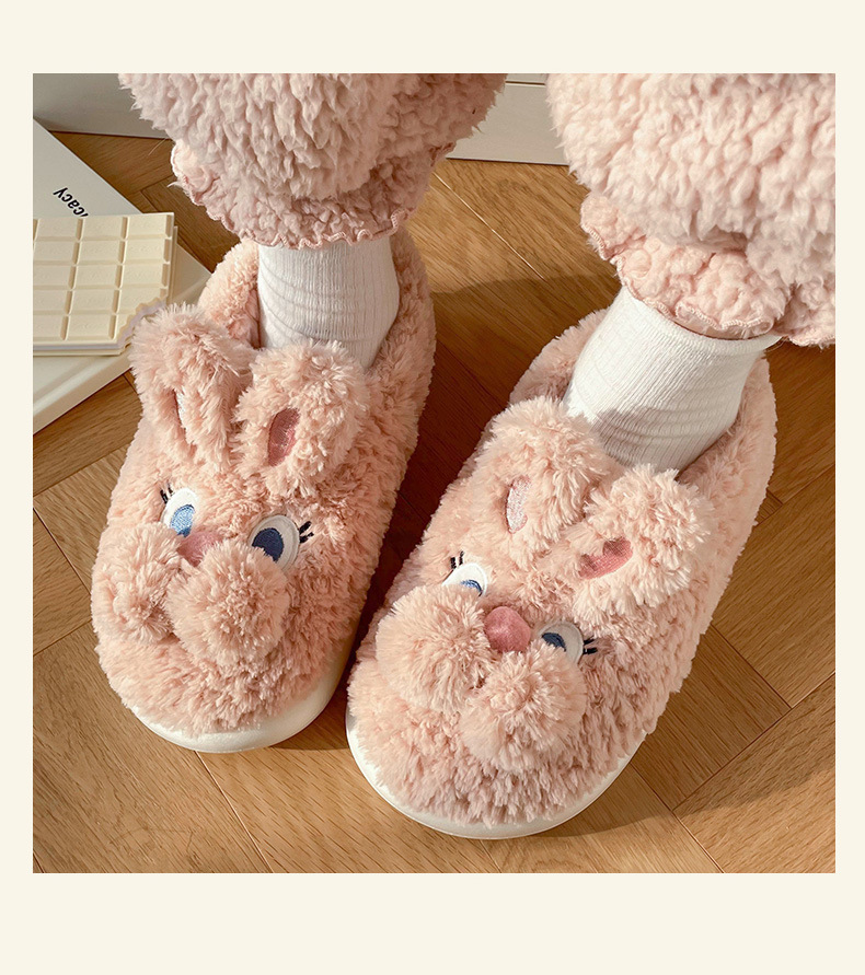 棉拖鞋女孩冬季可爱兔子棉拖居家室内保暖防滑包跟踩屎感棉拖女冬详情14