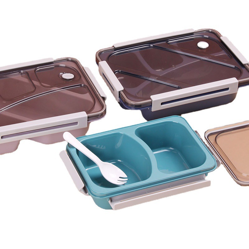 New two-compartment/three-compartment/four-compartment plastic microwave oven food preservation lunch boxes pic 2