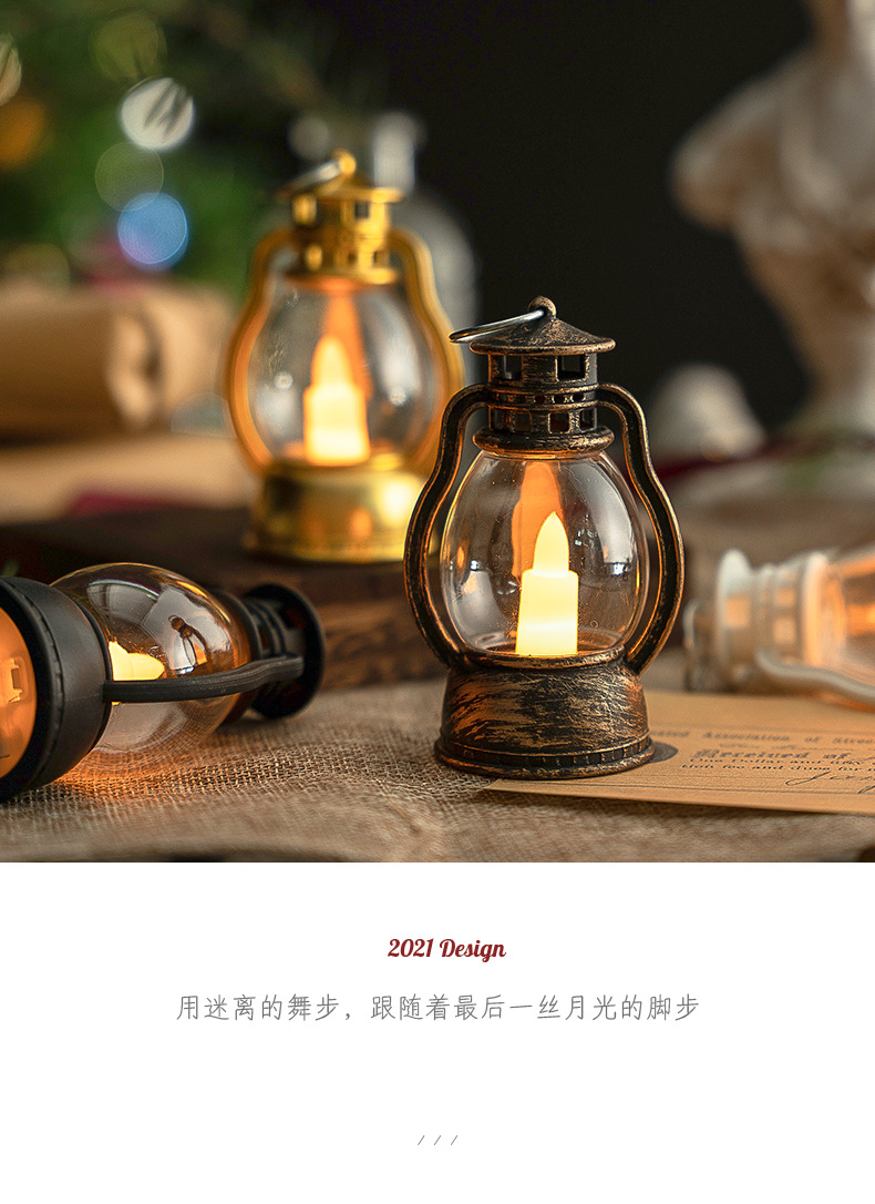 Creative retro horse lanterns, kerosene lamps, hand-held lanterns, props, bar Christmas candles, festive candles, atmosphere, night lights pic 1