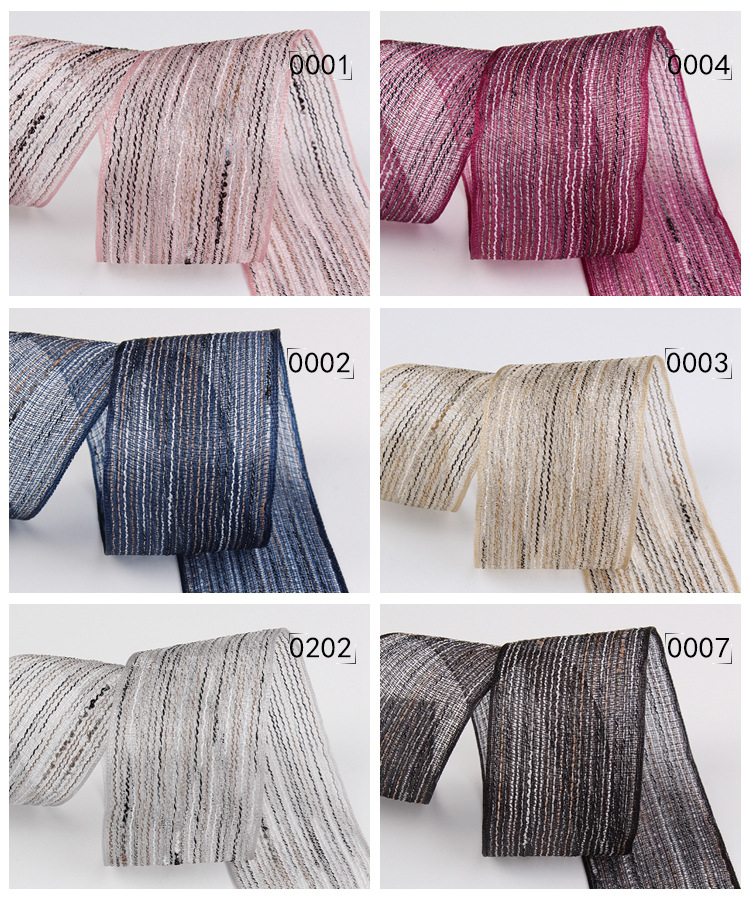 Dingxin ribbons, color-blocking jumpers, striped snow gauze ribbons, handcrafted hair accessories, clothing, top hats, woven ribbons, gift packaging ribbons pic 18