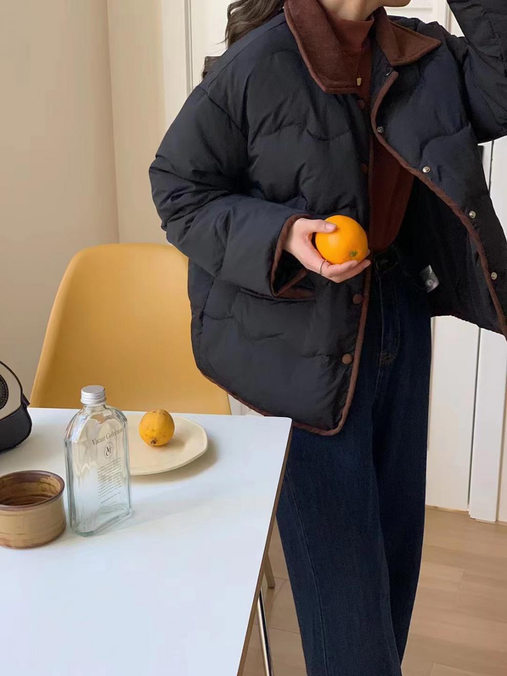 Lapel Dongdaemun light down cotton-padded jacket for women, short chanel-style cotton-padded jacket, casual coat for winter pic 39