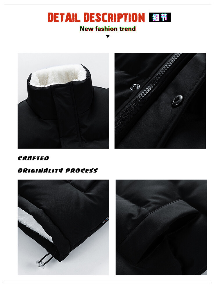新款冬季男士棉衣潮流棉服男加厚棉袄羊羔绒面包服立领休闲外套详情7