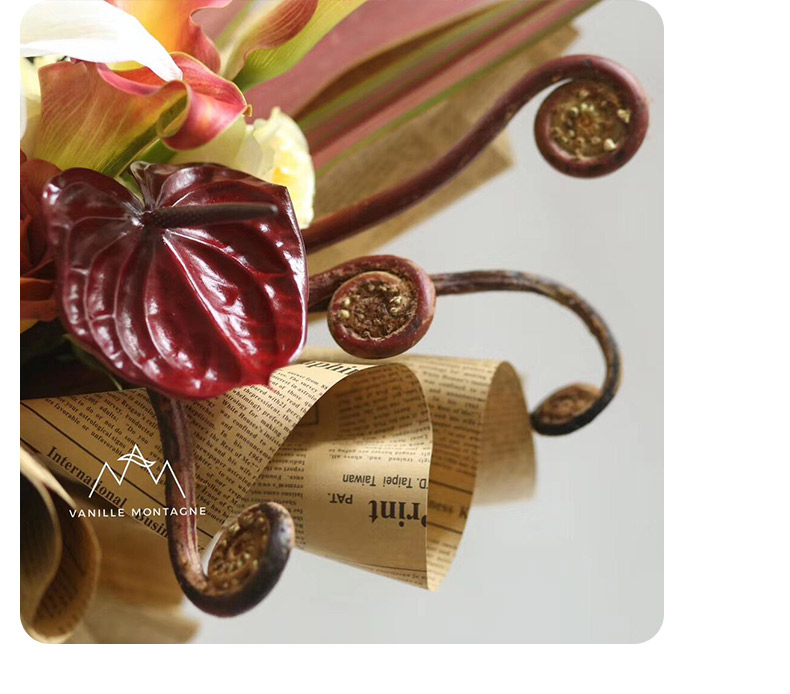 鲜花包装纸材料批发花束礼品包装纸复古包花牛皮纸向日葵英文报纸详情23