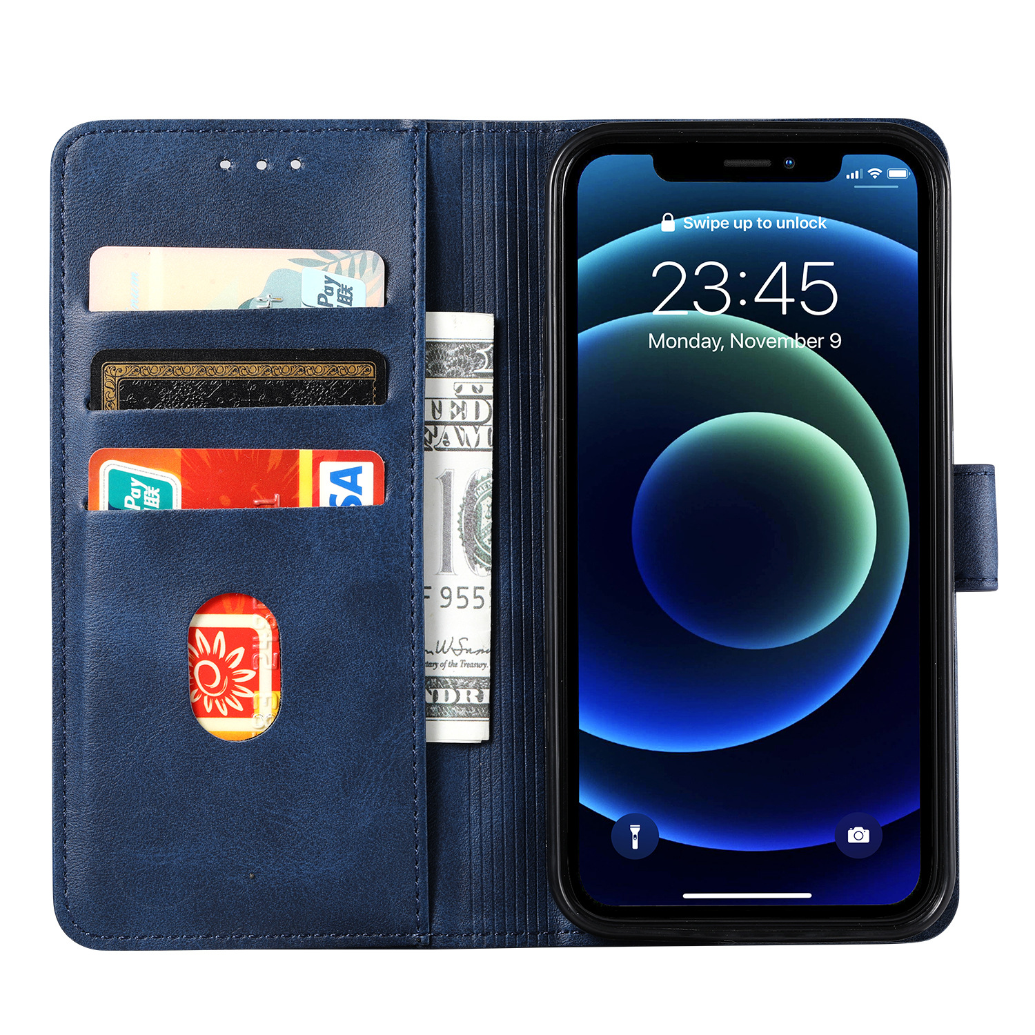 Suitable for iPhone15 wallet case, 8Plus phone case, calfskin genuine leather protective case, and SIM card for iPhone7 pic 30