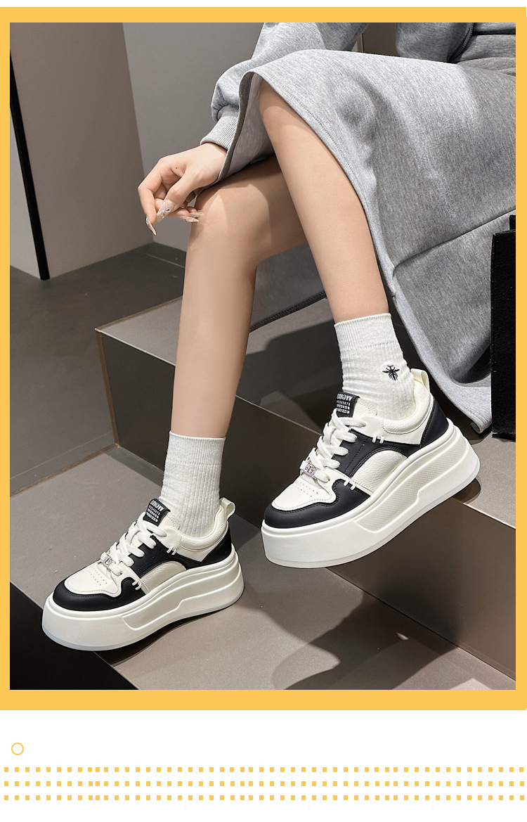 极简小白鞋女款2024新款爆款时尚气质真皮厚底韩系超好看的女鞋子详情4