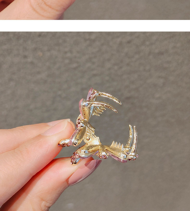 Korean elegant imitation crystal Daisy hair clip, forest-themed flower bangs top hair clip, back of the head pic 8