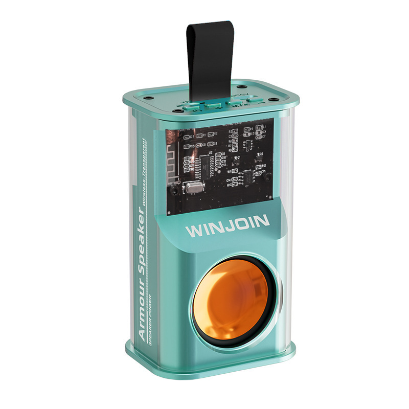 Transparent mecha-style wireless Bluetooth speaker, small steel cannon desktop speaker, colorful subwoofer, portable card slot speaker pic 4