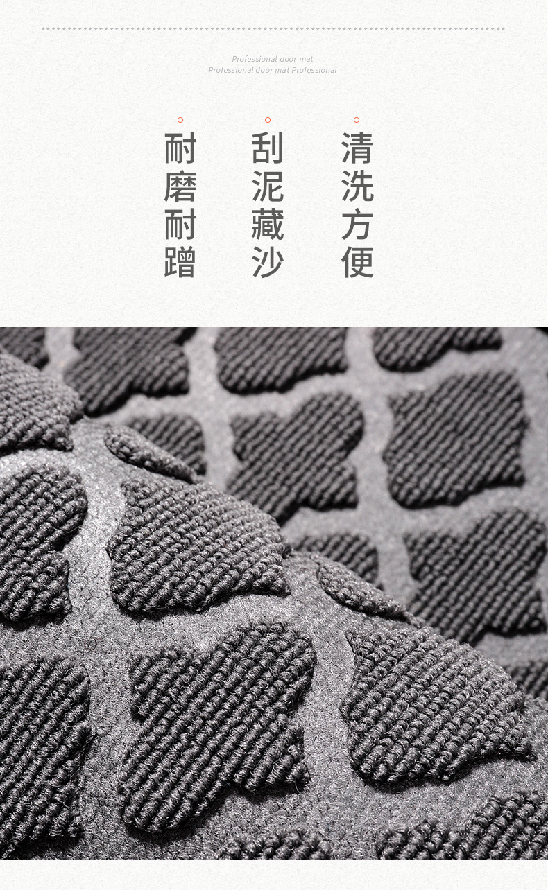 The company building entrance mud scraper mat, outdoor anti-slip rubber floor mat, hotel entrance foot mat, shopping mall advertising carpet pic 2