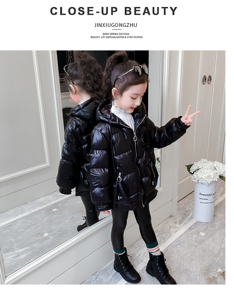 2022 New style of winter cotton-padded clothes for girls: Stylish and casual cotton-padded clothes for little girls, thickened Korean version for big kids to wear outside in winter pic 17