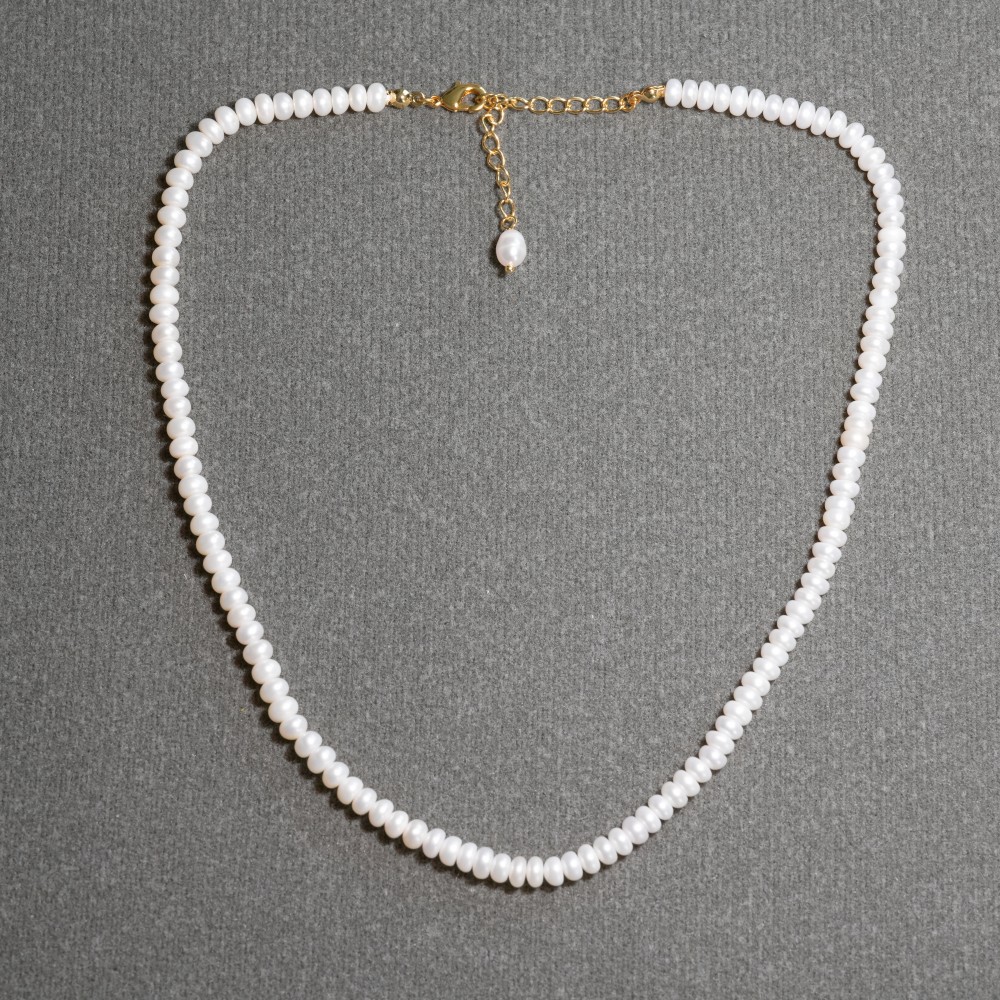 法式小众淡水馒头真珍珠气质项链短款简约颈链锁骨链饰品详情7