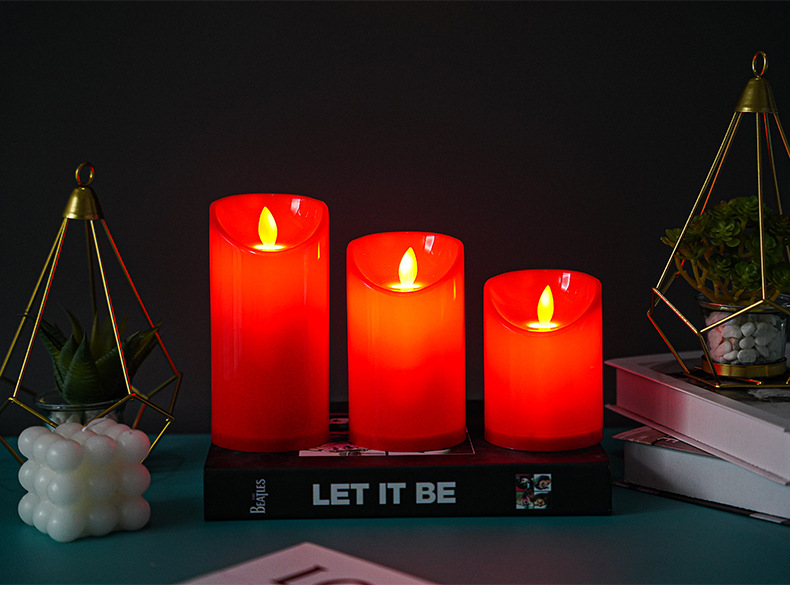 Wholesale of festive red electronic candles, led simulation swing large candle lamps, and household plastic candle lamps from the manufacturer pic 3