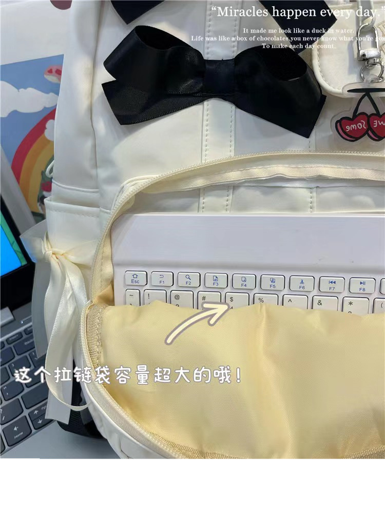 日系ins书包初中高中女生大学生高颜值双肩包蝴蝶结背包2023新款详情10