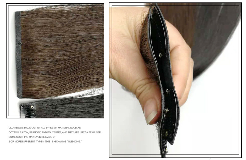 Wholesale of real human hair, large braids, hair products, wigs, clips, hair pieces, new ultra-thin real human clips pic 10