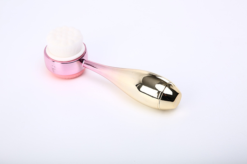 New bowling ball facial cleansing brush, electroplated facial cleansing brush, standing brush, manual double-sided silicone facial cleansing device for cleaning and blackhead removal, exclusively for export pic 13