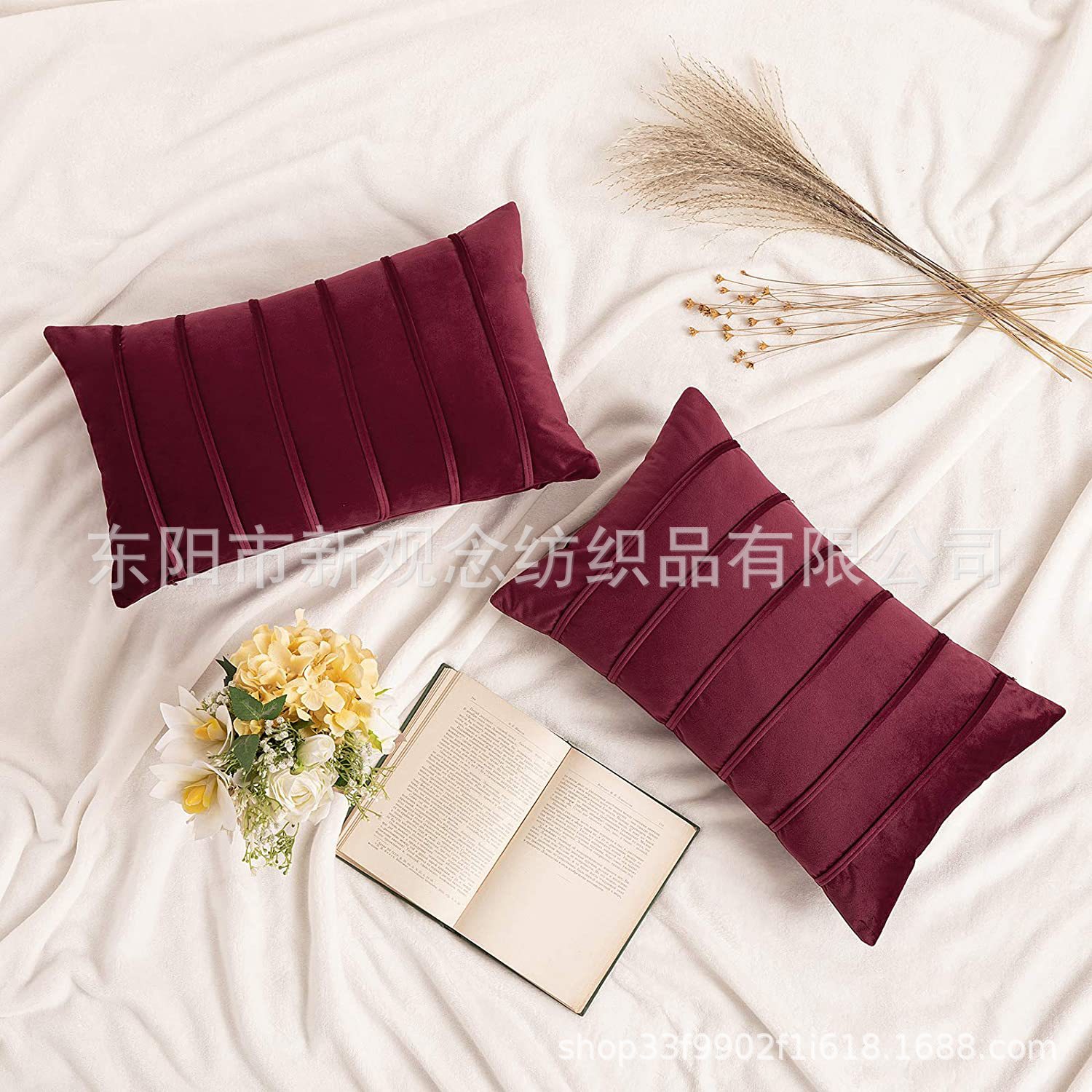Wholesale factory direct sales of new Dutch velvet waist pillow, velvet throw pillow, light luxury pressure rope, creative throw pillow cover and cushion pic 22