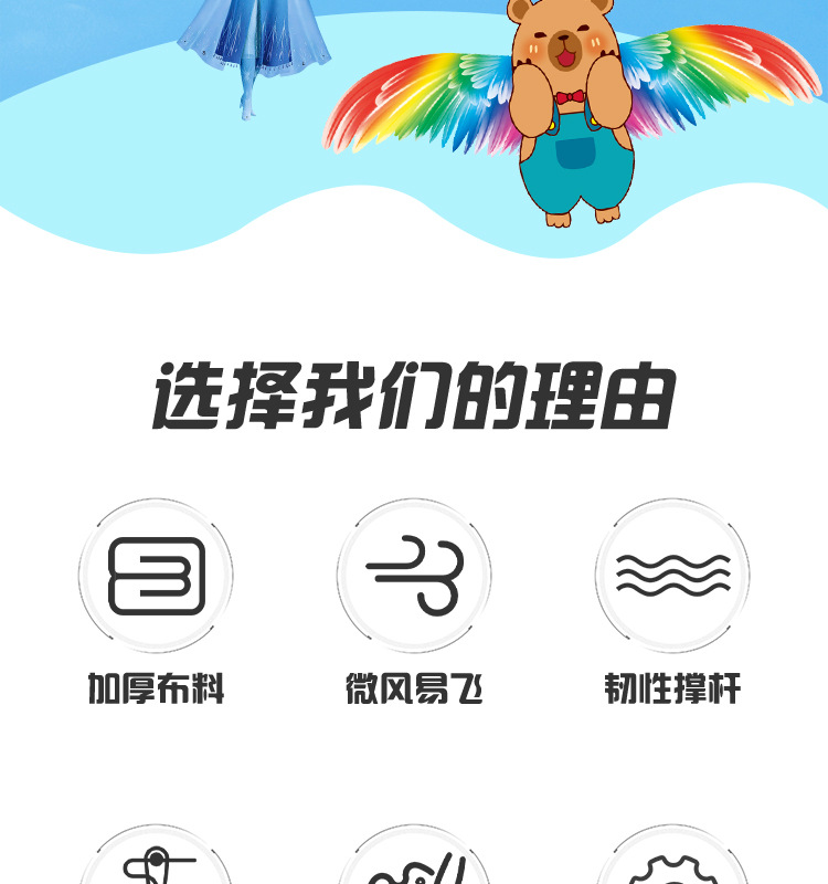 动态仿真鱼竿卡通风筝儿童风筝批 发摆摊燕子国潮玩具奥特曼风筝详情2