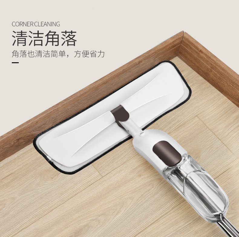 跨境喷水喷雾拖把 干湿两用旋转平板 家用免手洗一拖净 拖地神器配备铲子 功能全面清洁利器详情7